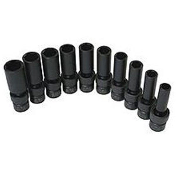 Gourmetgalley 3660 10 Piece 3/8 Inch Drive Deep Swivel Socket Set 10-19mm GO67914